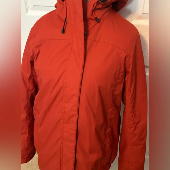 New L.L. Bean Orange Water Proof Jacket with Plush Interior - Picture 3 of 12